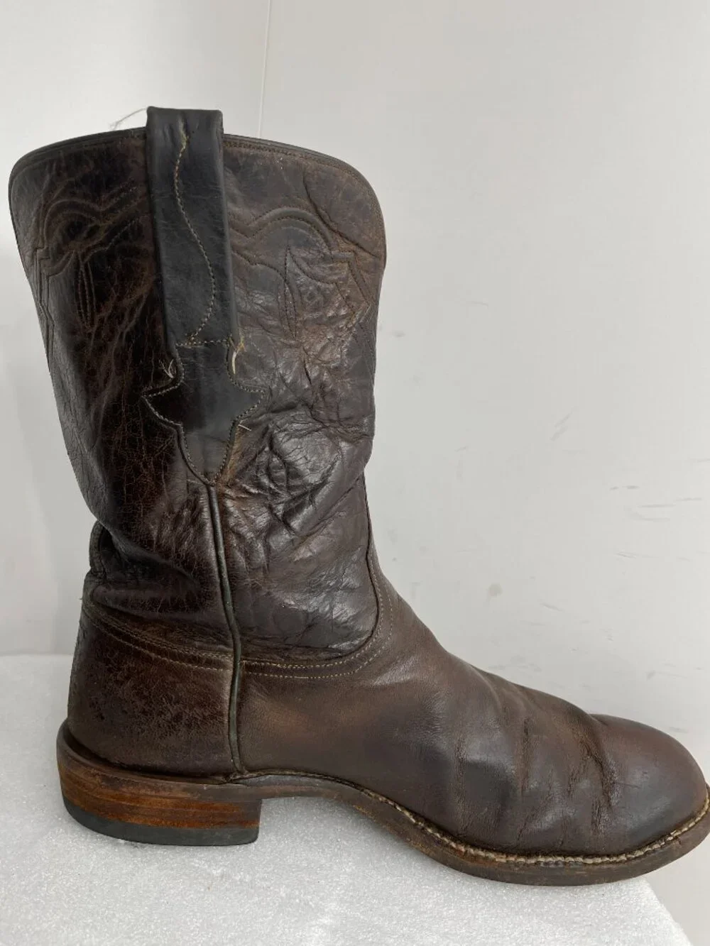 Vintage Lucchese Classics Western Cowboy Boots Brown Leather Men's  10.5 EE Wide